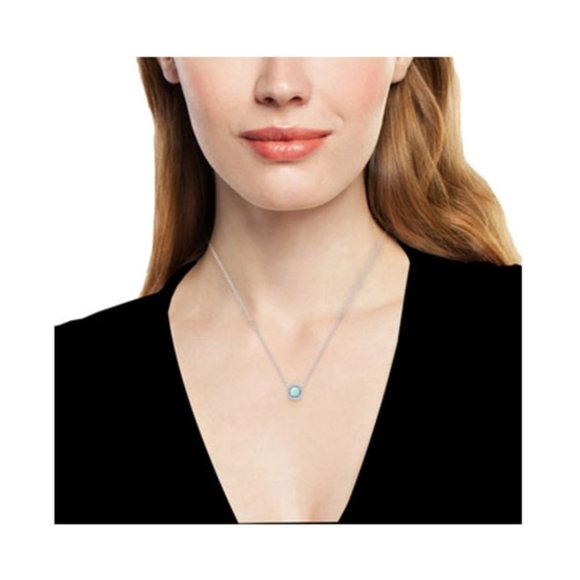 Sterling created opal & white topaz set - NWT - Picture 3 of 5